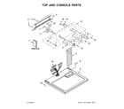 Whirlpool WED4850HW0 top and console parts diagram