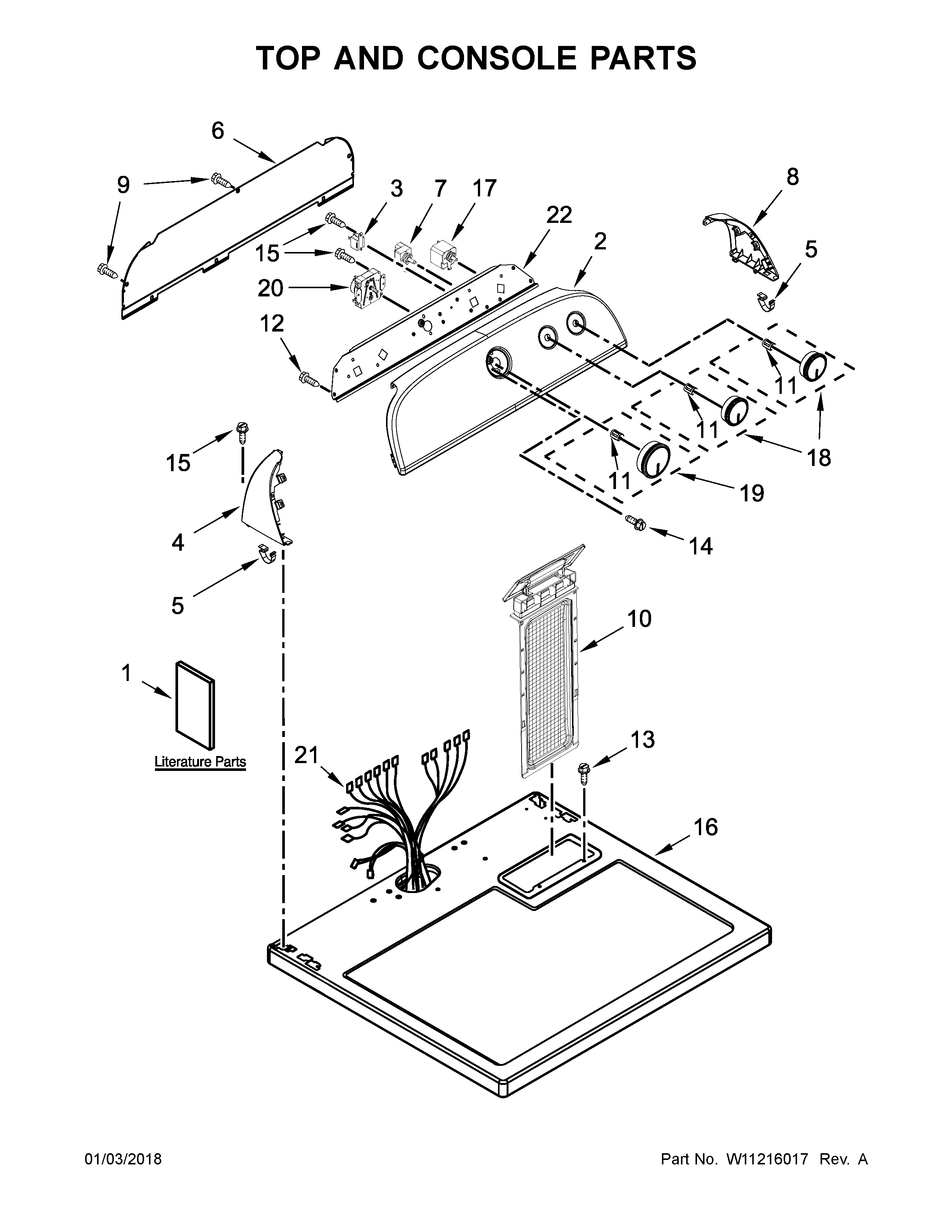 Top and console parts
