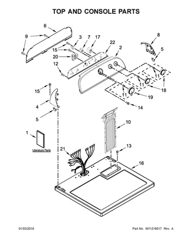 Top and console parts