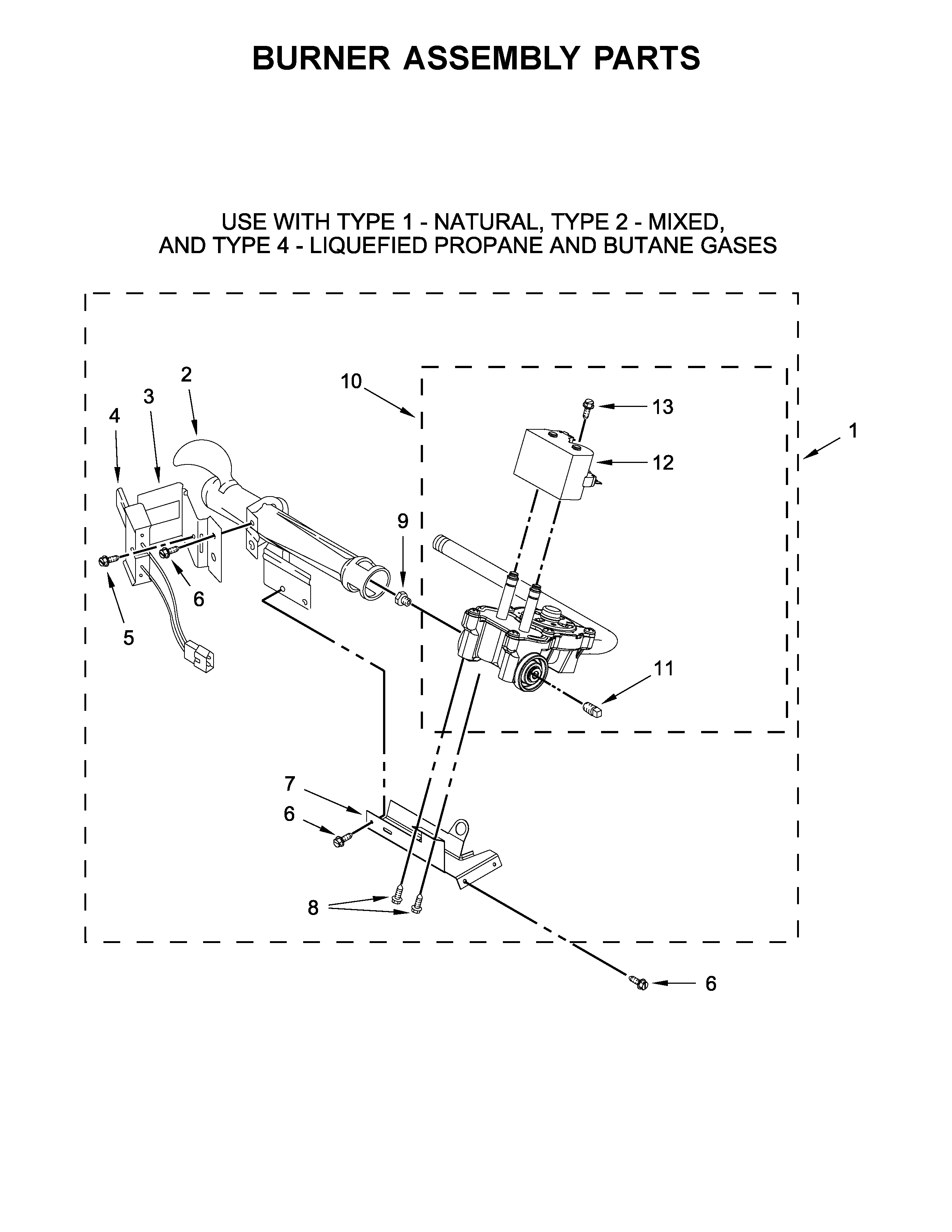 Burner assembly parts