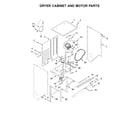 Whirlpool YWET4024HW0 dryer cabinet and motor parts diagram