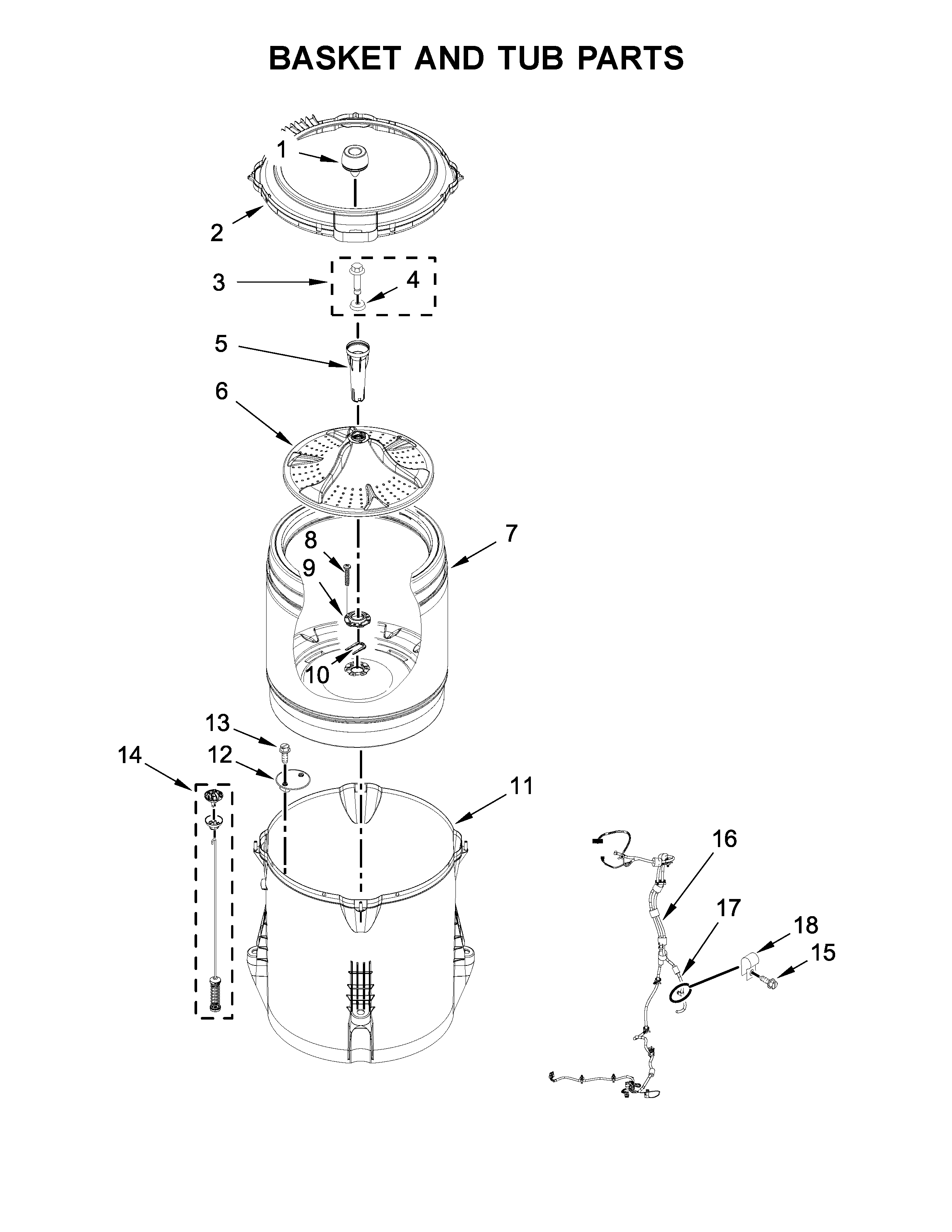 Basket and tub parts
