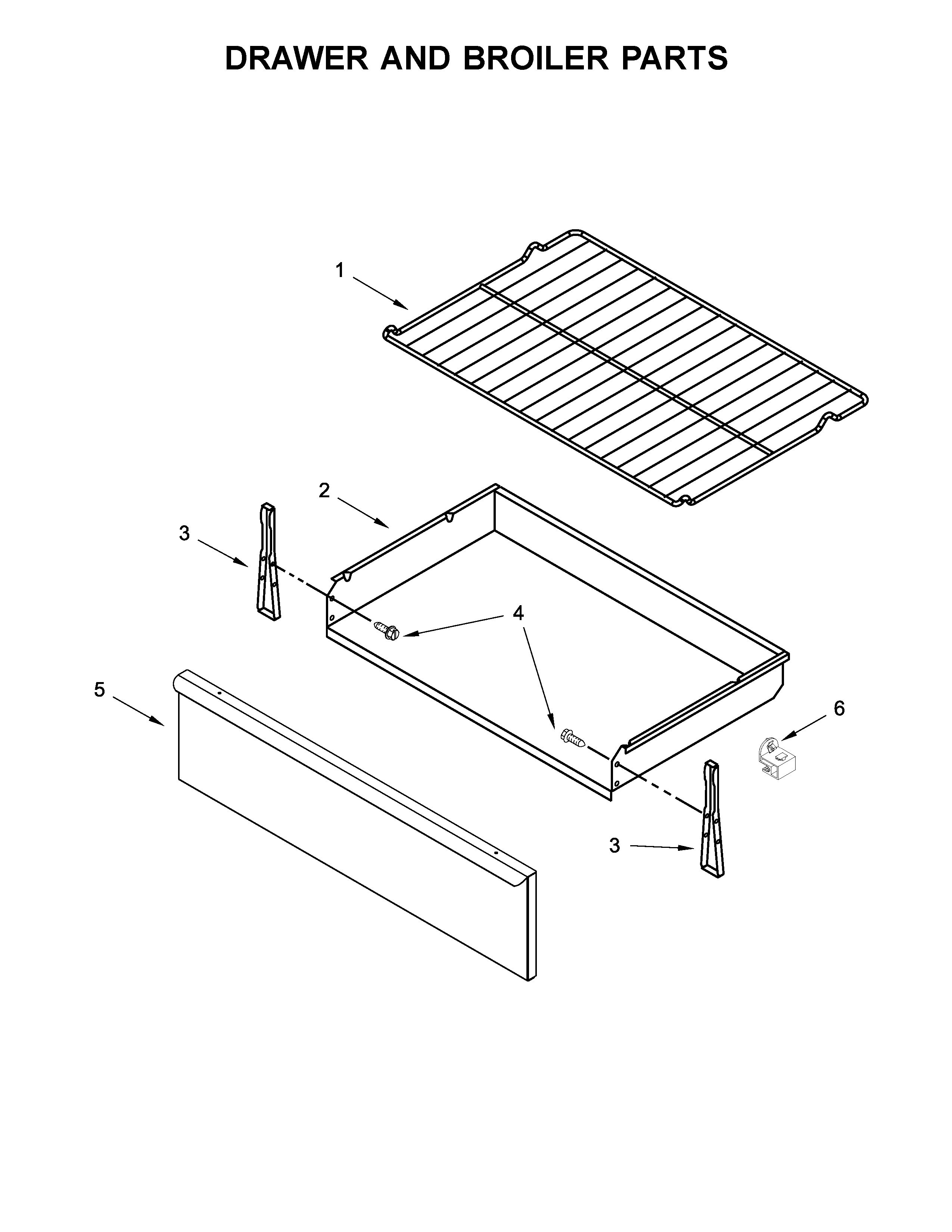 DRAWER AND BROILER PARTS