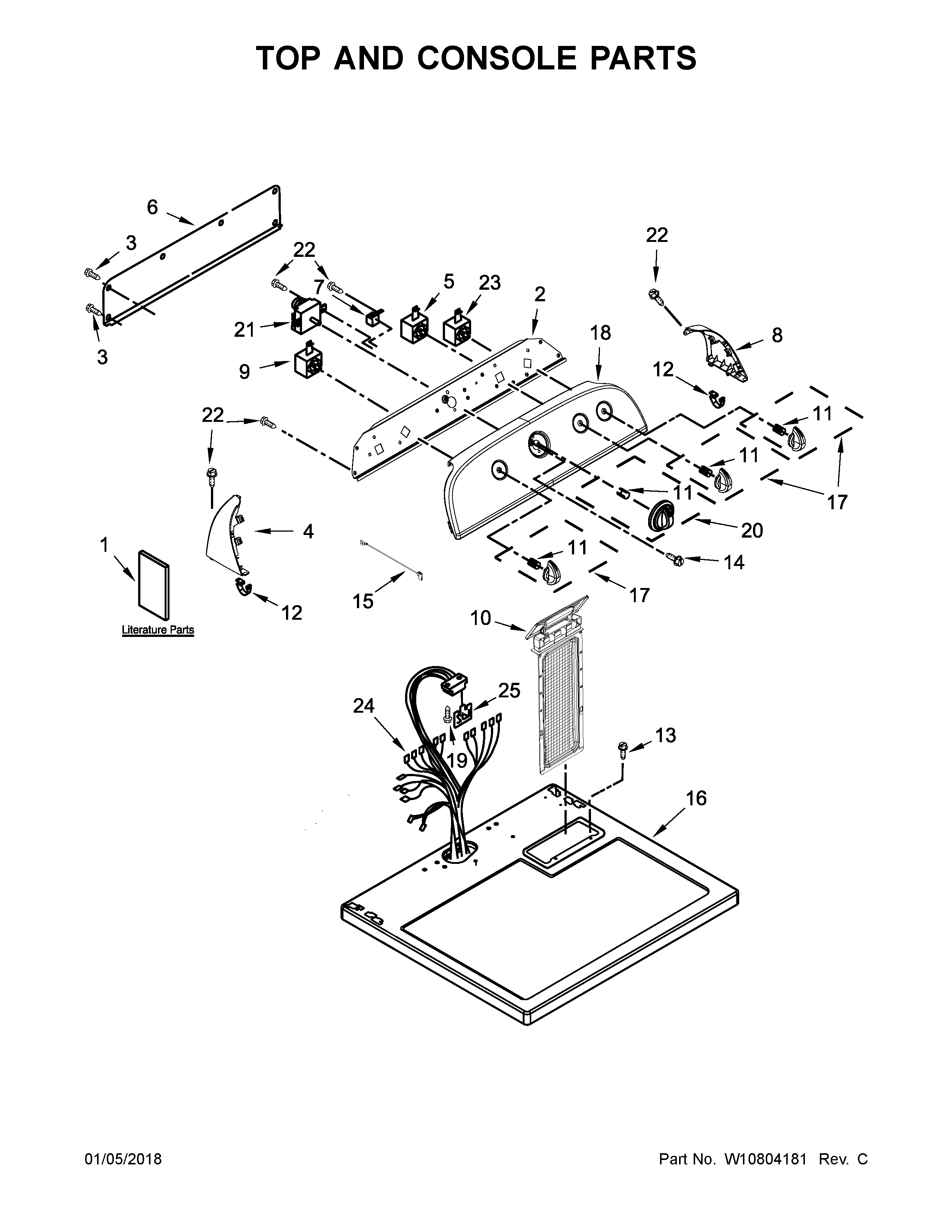 Top and console parts