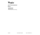 Whirlpool WRS325FDAW04 cover sheet diagram