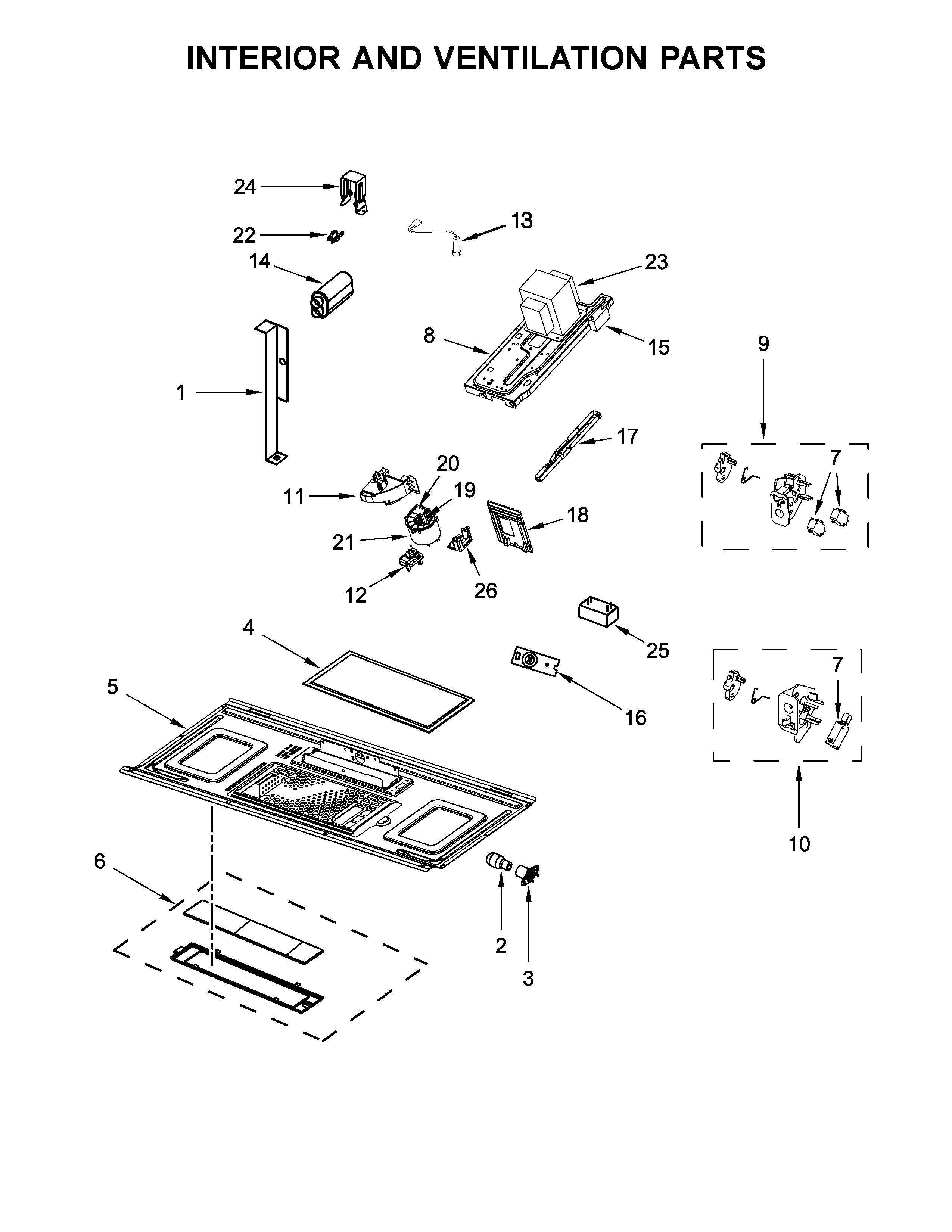 Interior and ventilation parts