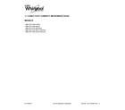 Whirlpool WML75011HZ0 cover sheet diagram