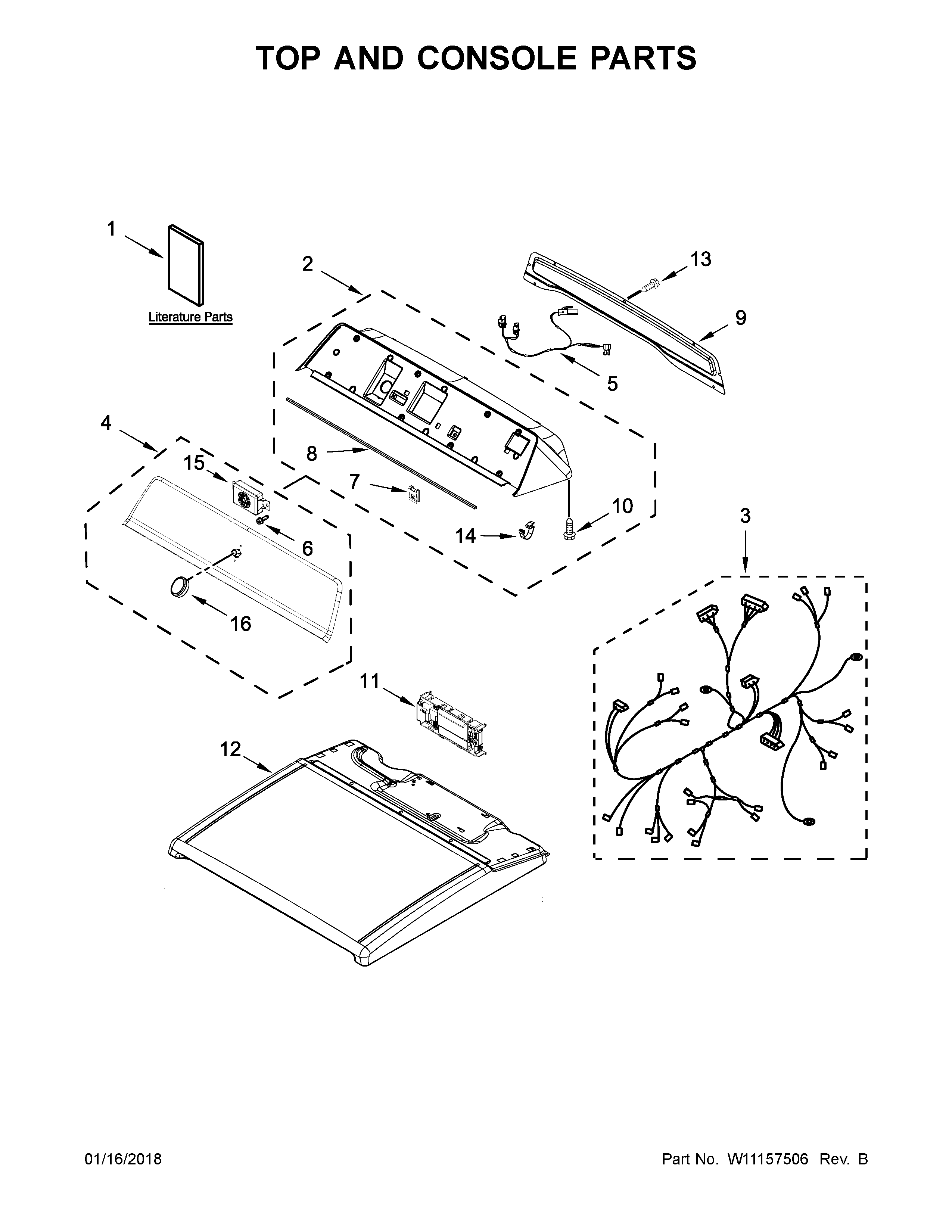 Top and console parts