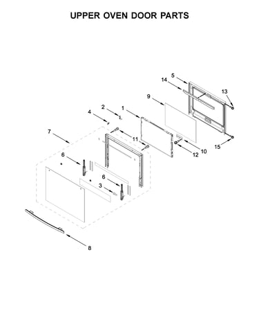 Upper oven door parts