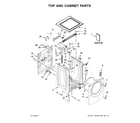 Whirlpool WFW92HEFC0 top and cabinet parts diagram