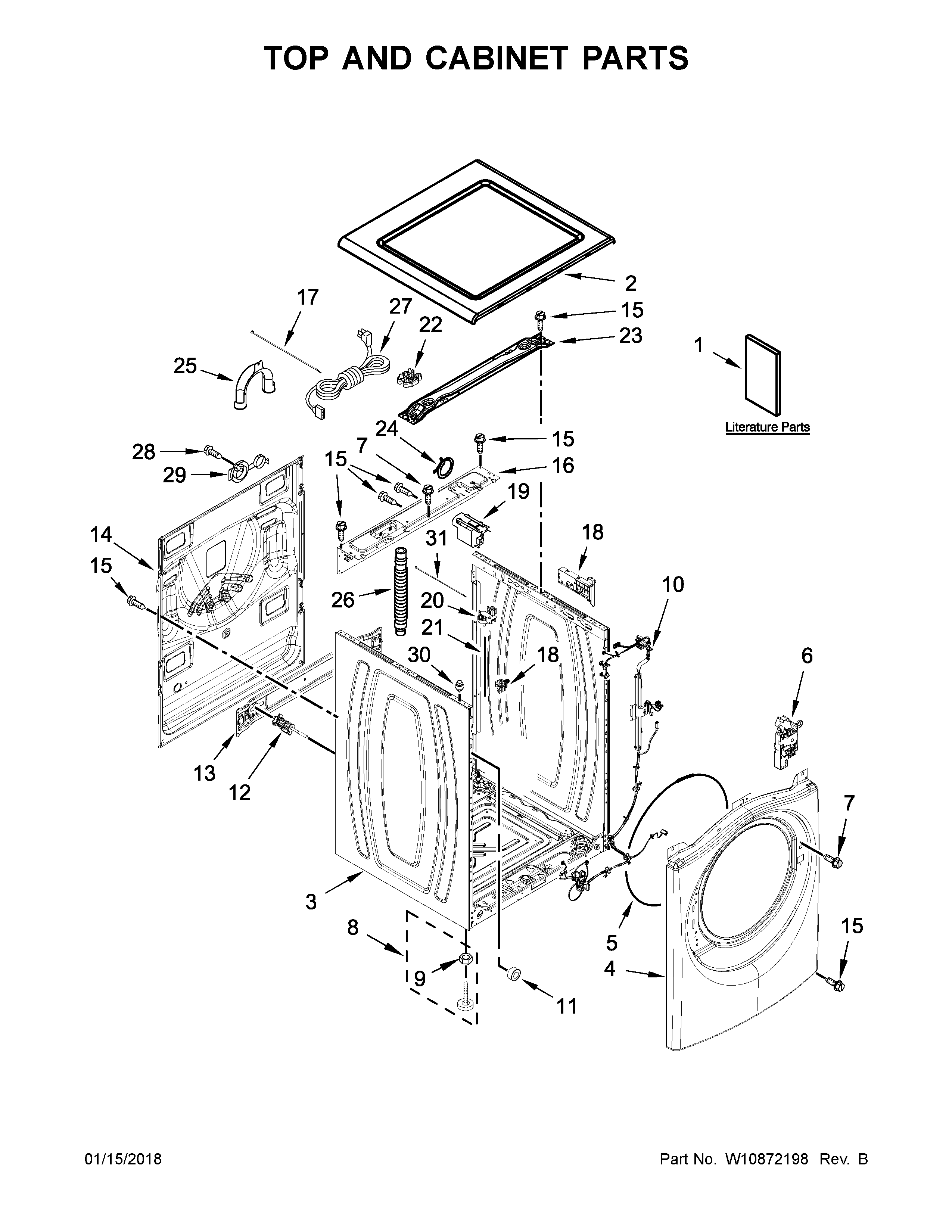 Top and cabinet parts