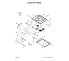 Whirlpool YWEE750H0HZ0 cooktop parts diagram