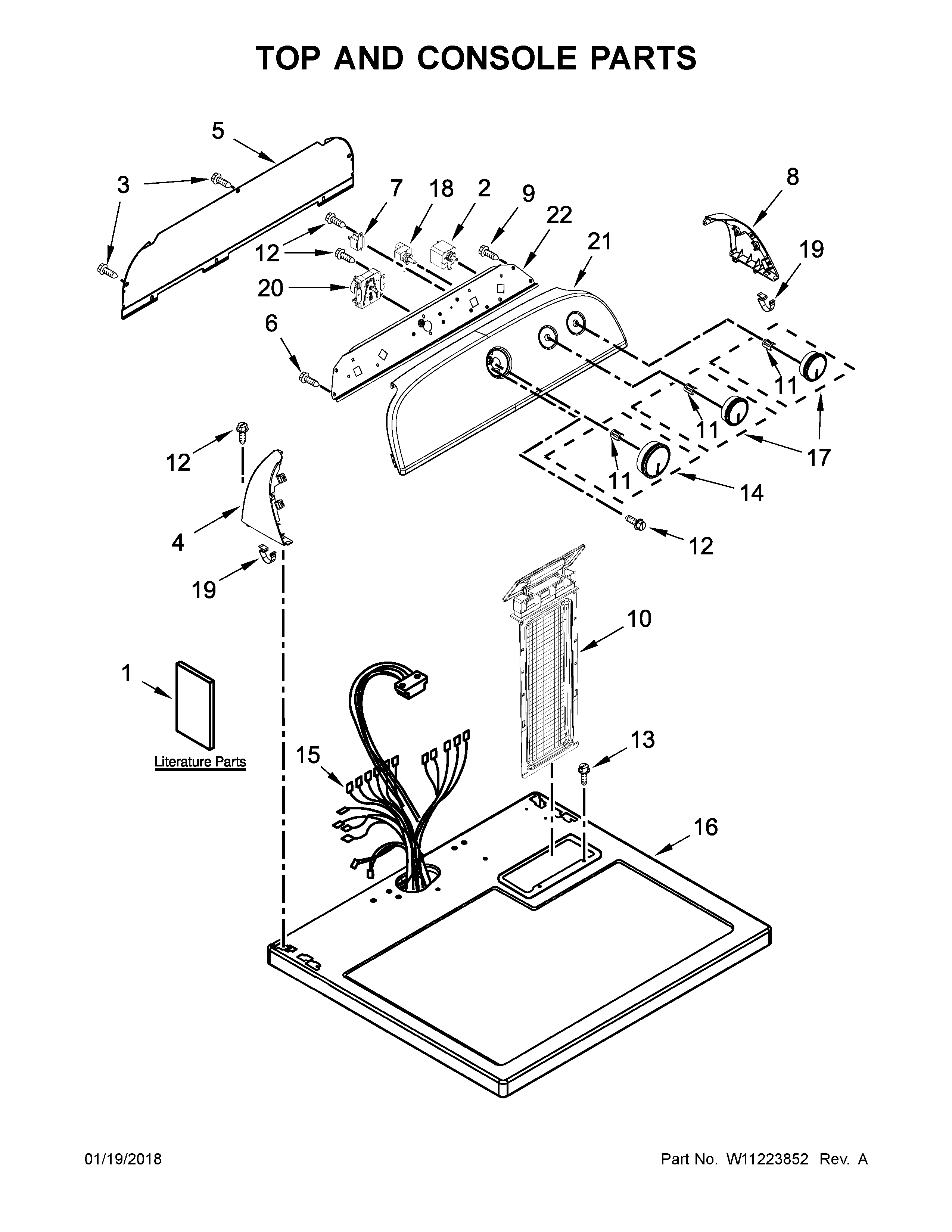 Top and console parts