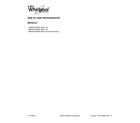 Whirlpool WRS970CIDH00 cover sheet diagram