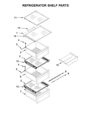 Refrigerator shelf parts