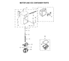 Whirlpool WRS970CIDE00 motor and ice container parts diagram
