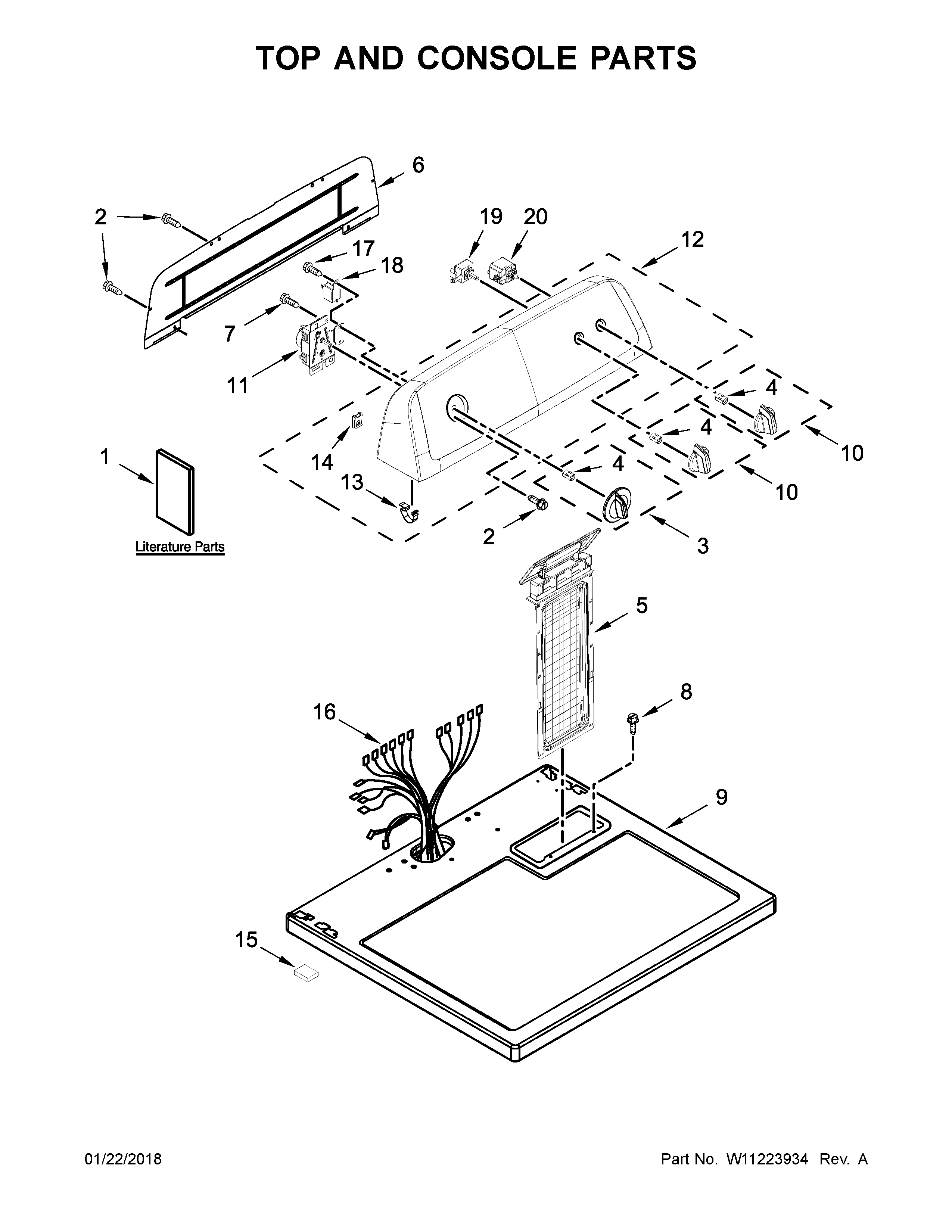 Top and console parts