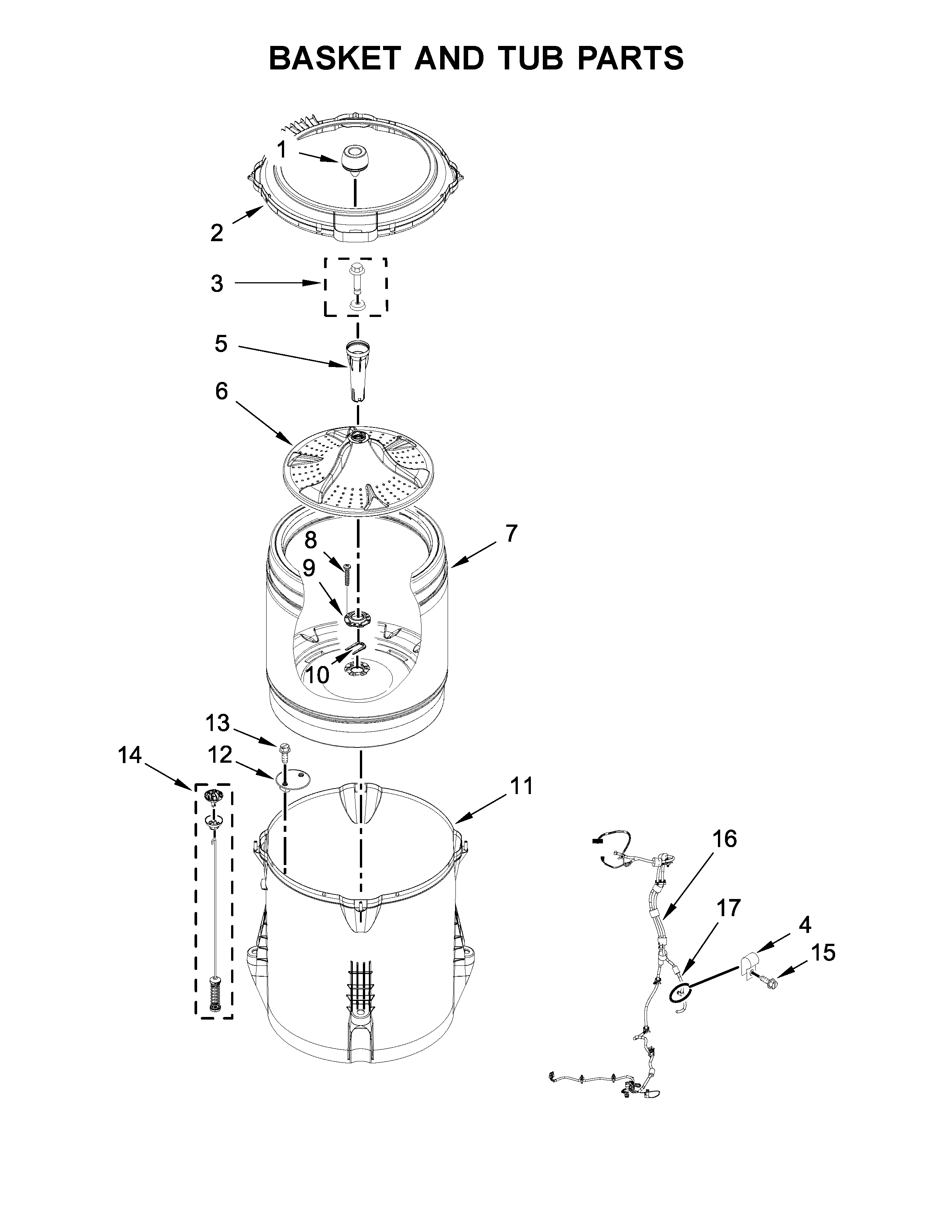 Basket and tub parts