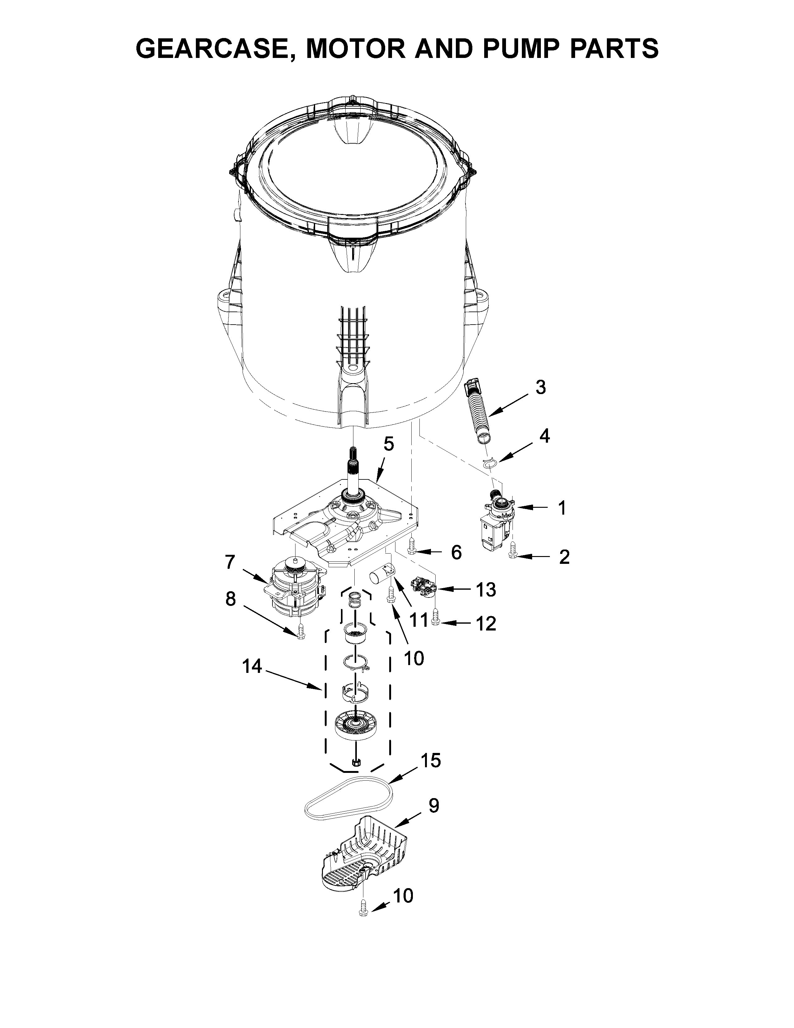 GEARCASE, MOTOR AND PUMP PARTS