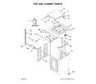 Whirlpool WTW4850HW0 top and cabinet parts diagram