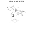 Whirlpool WTW4850HW0 controls and water inlet parts diagram