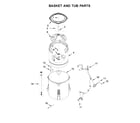 Whirlpool WTW4850HW0 basket and tub parts diagram