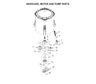 Whirlpool WTW4850HW0 gearcase, motor and pump parts diagram