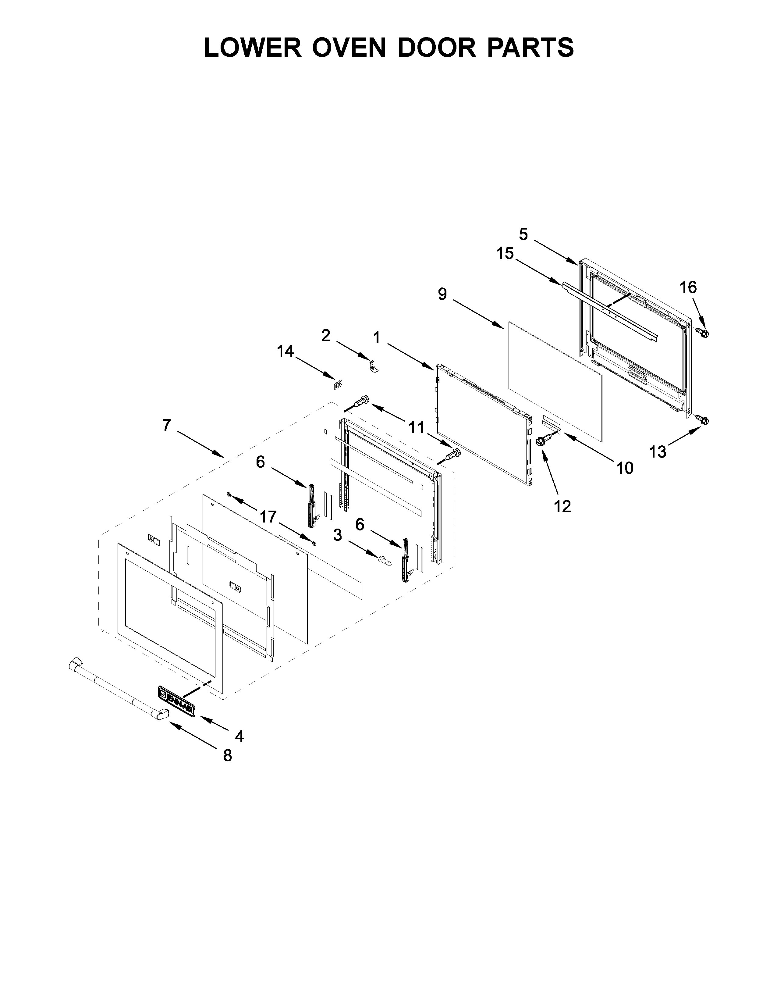 LOWER OVEN DOOR PARTS