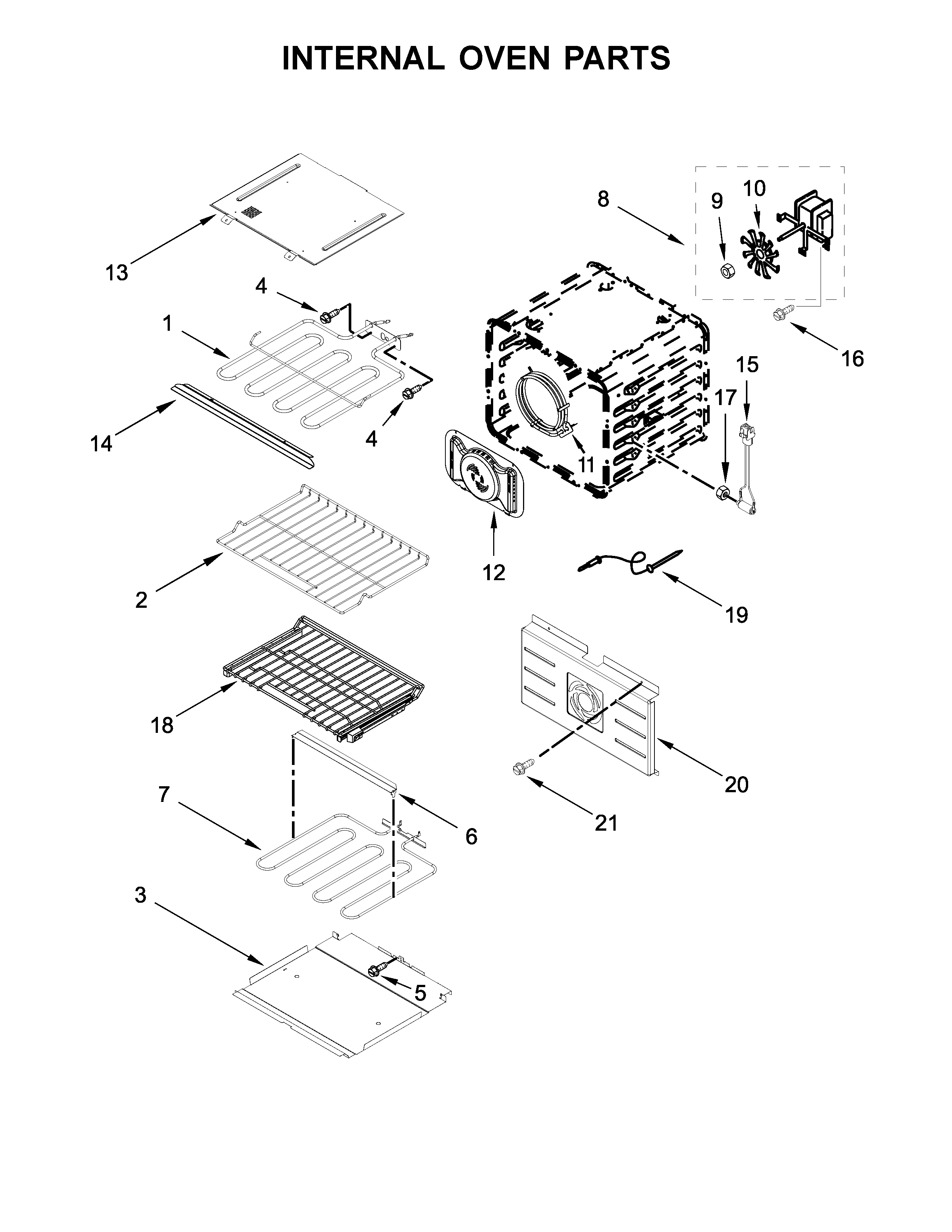 Internal oven parts