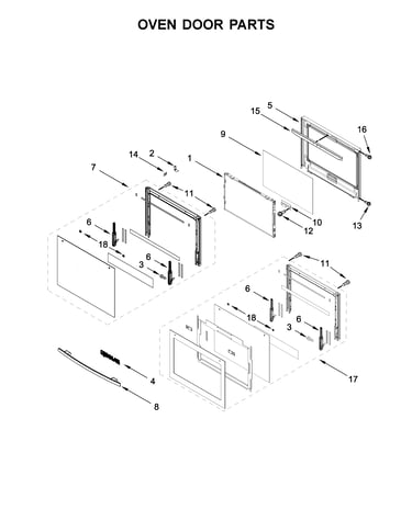 Oven door parts