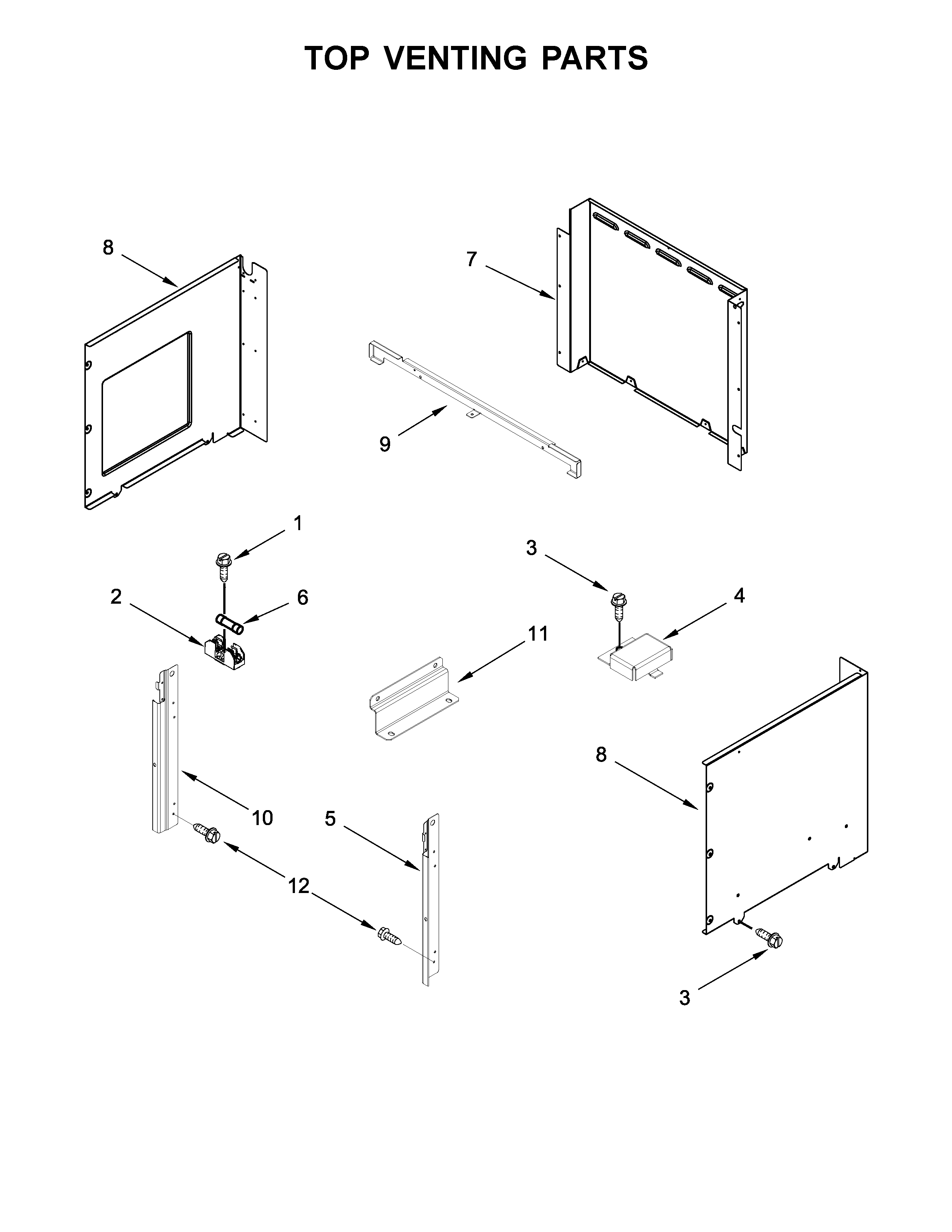 Top venting parts