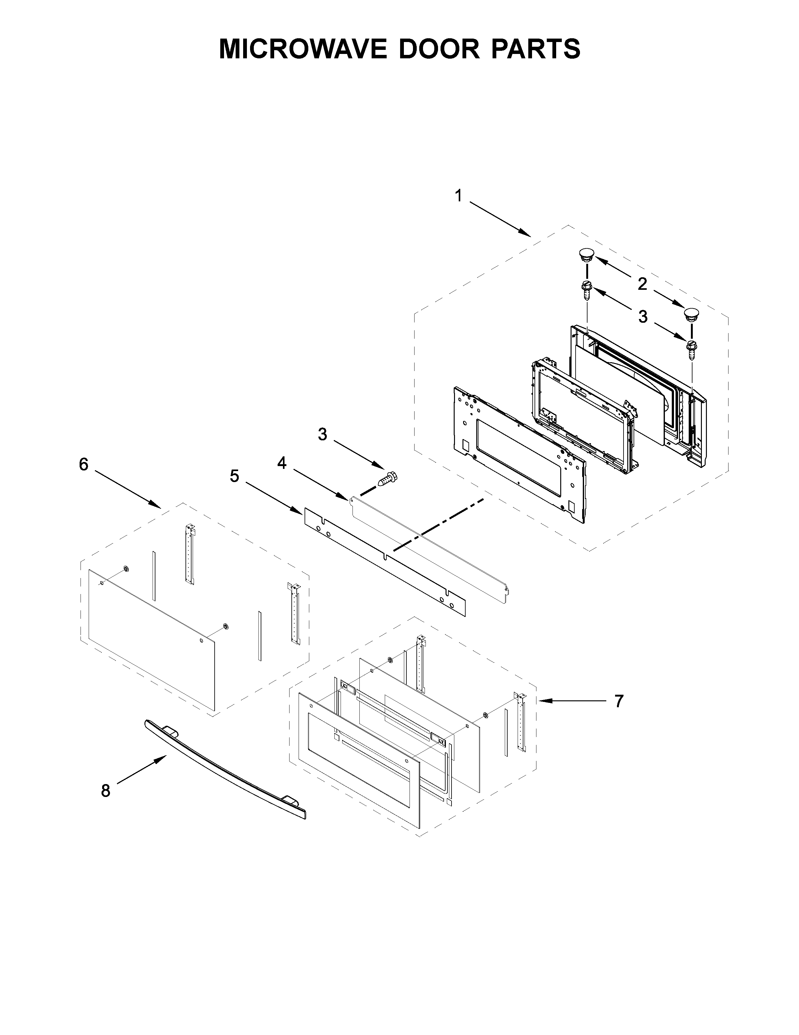Microwave door parts