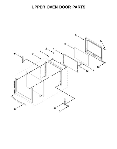 Upper oven door parts
