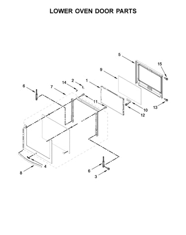 Lower oven door parts