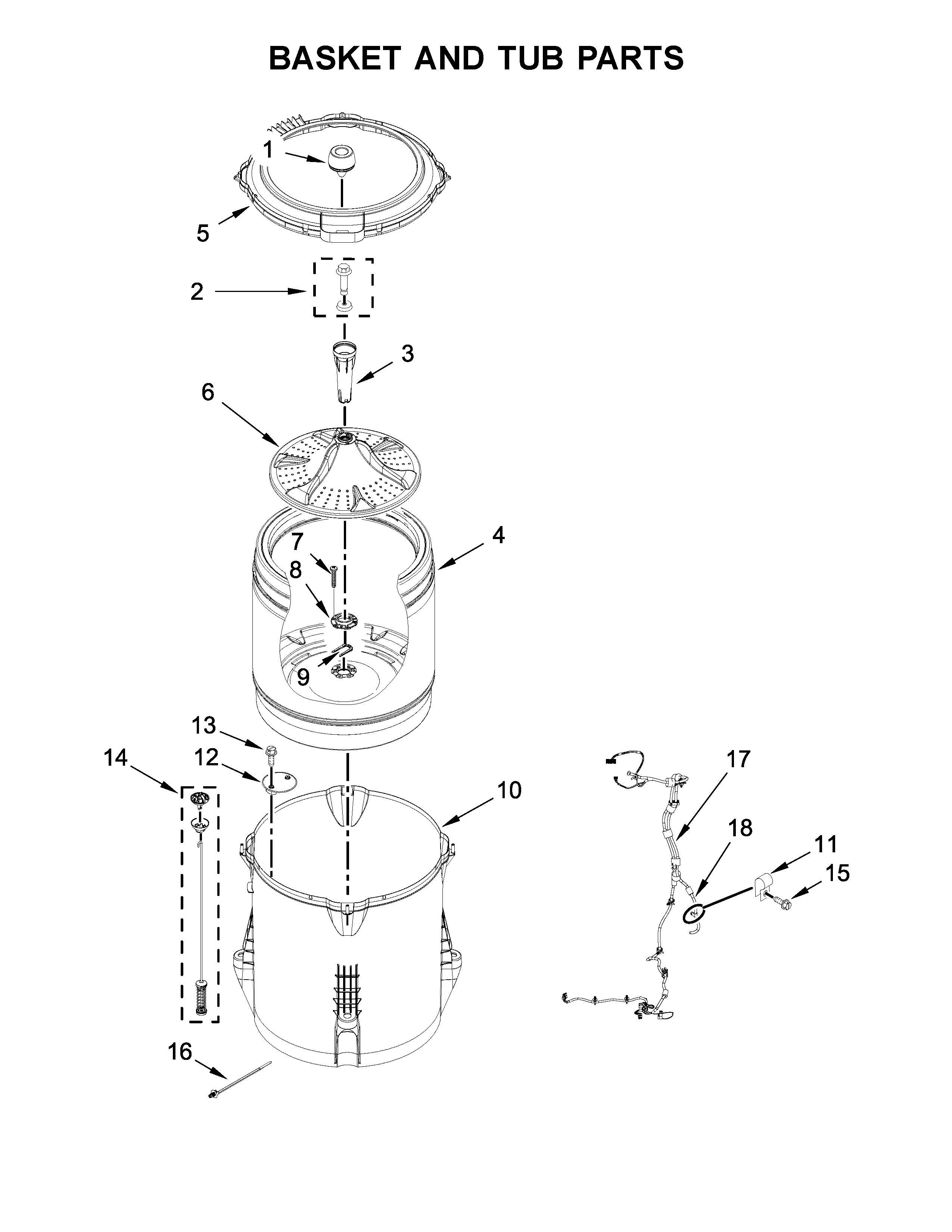 Basket and tub parts