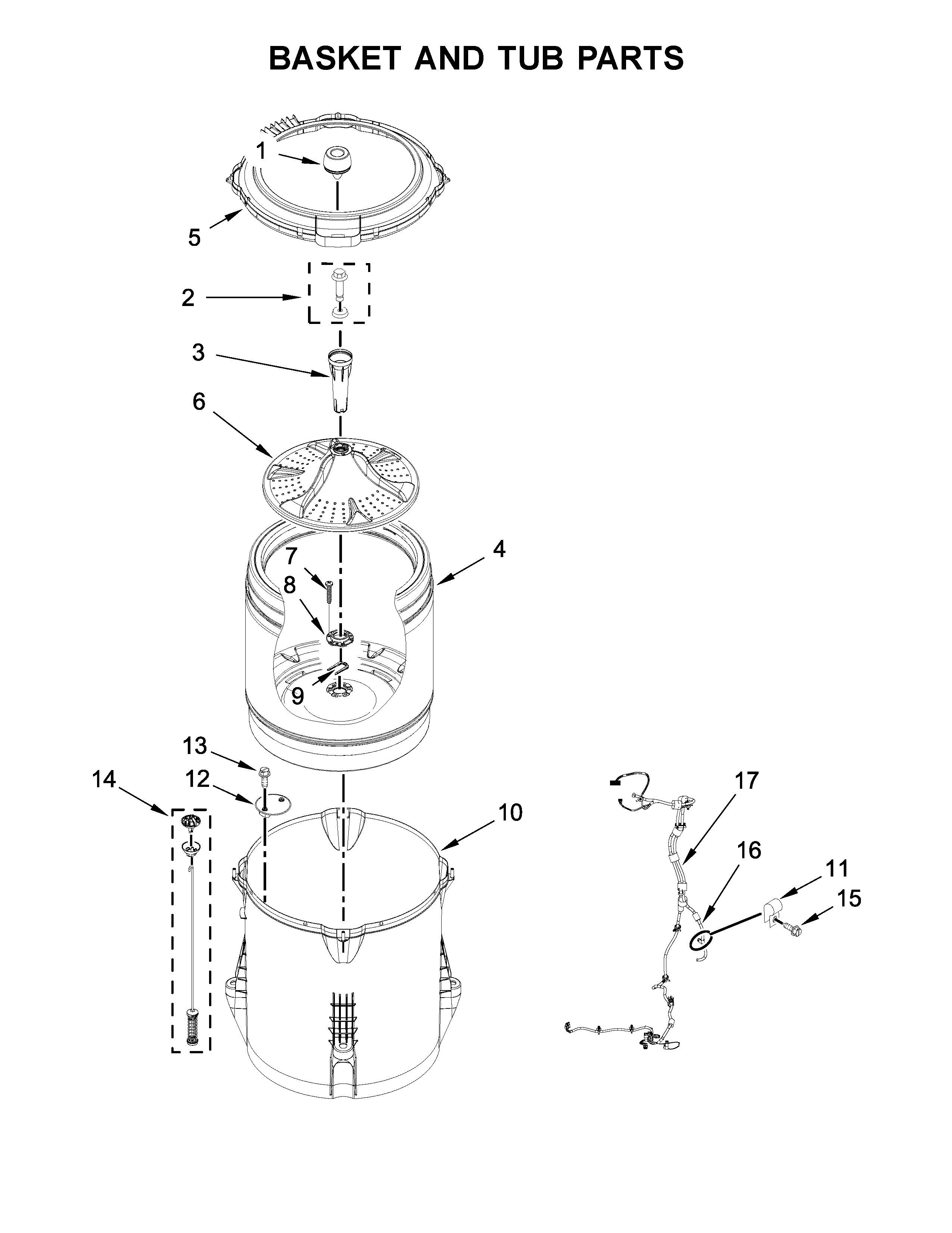 Basket and tub parts