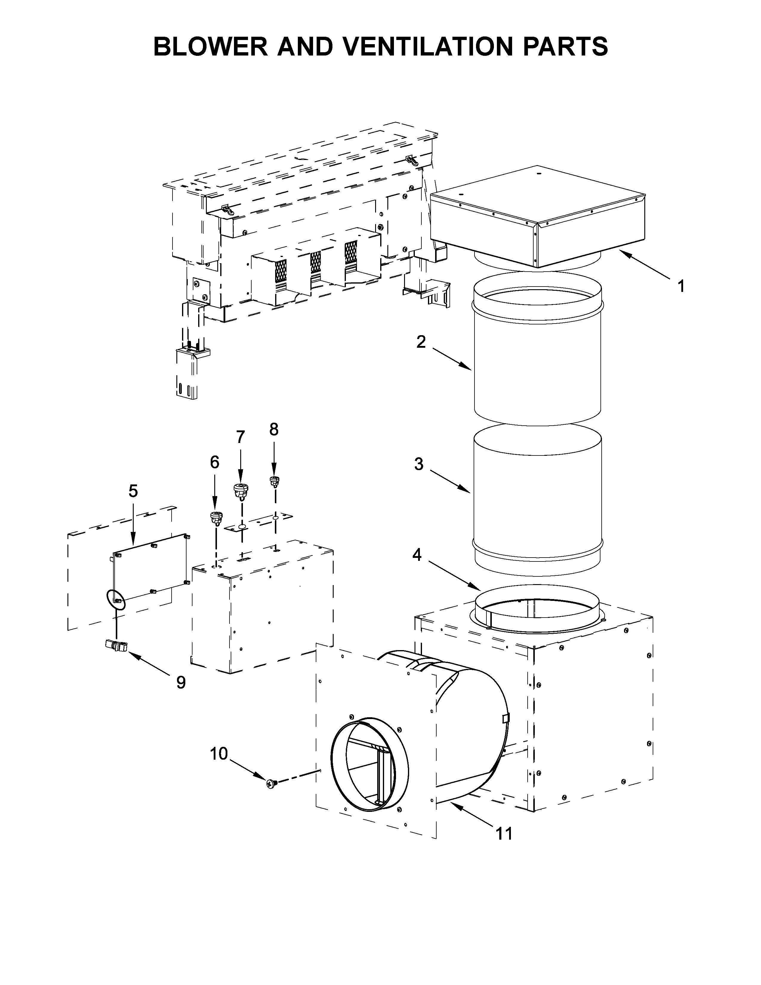 Blower and ventilation parts