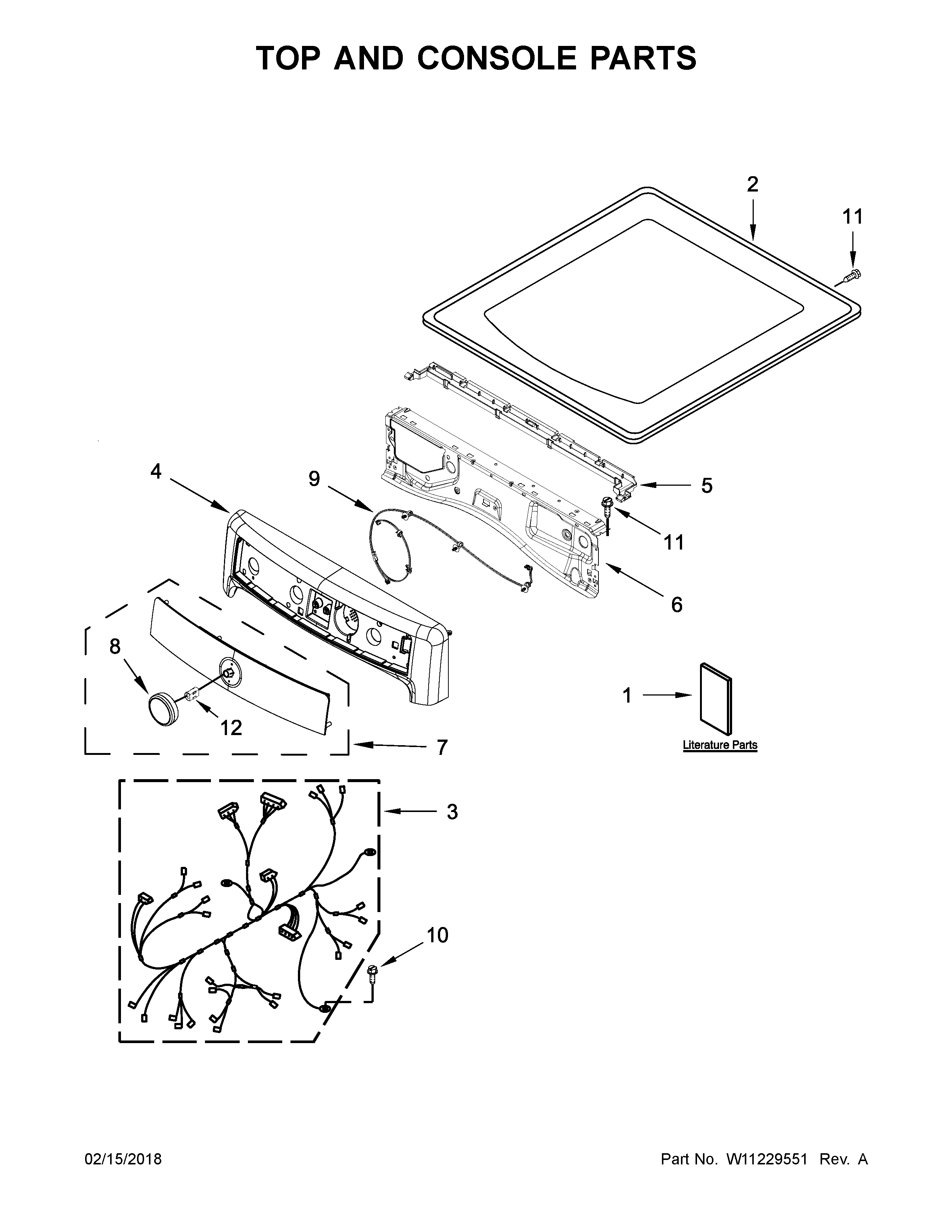 Top and console parts