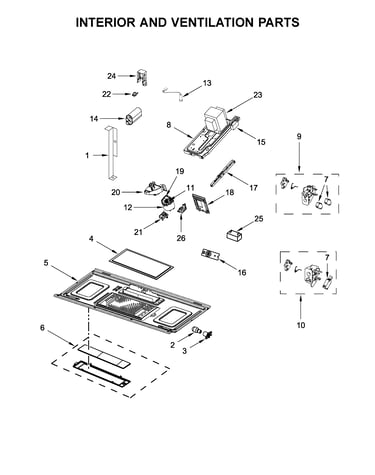 Interior and ventilation parts