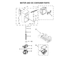 Whirlpool WRS571CIHB00 motor and ice container parts diagram
