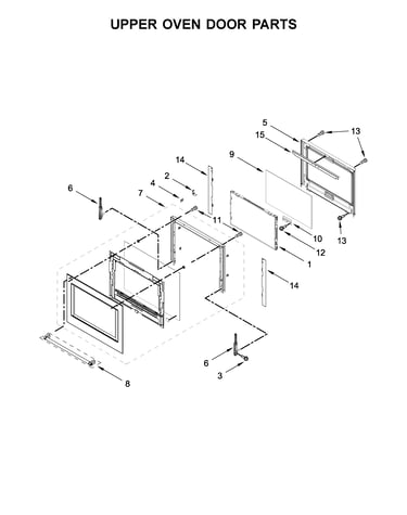 Upper oven door parts