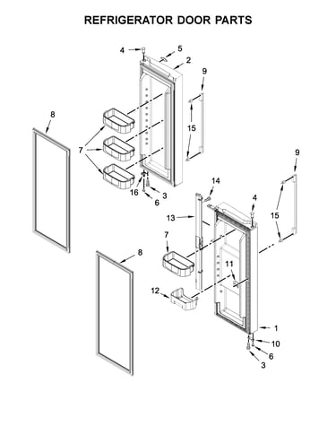 Refrigerator door parts
