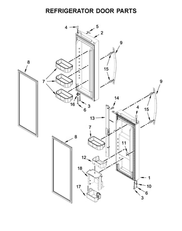Refrigerator door parts