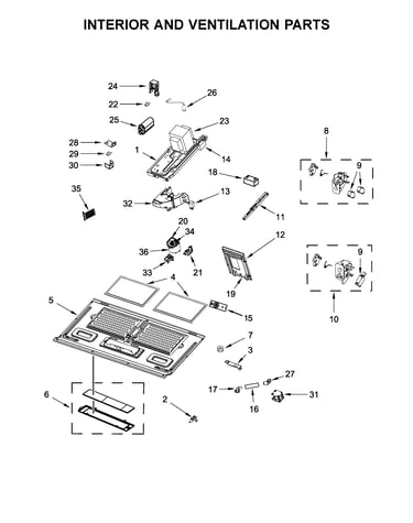 Interior and ventilation parts