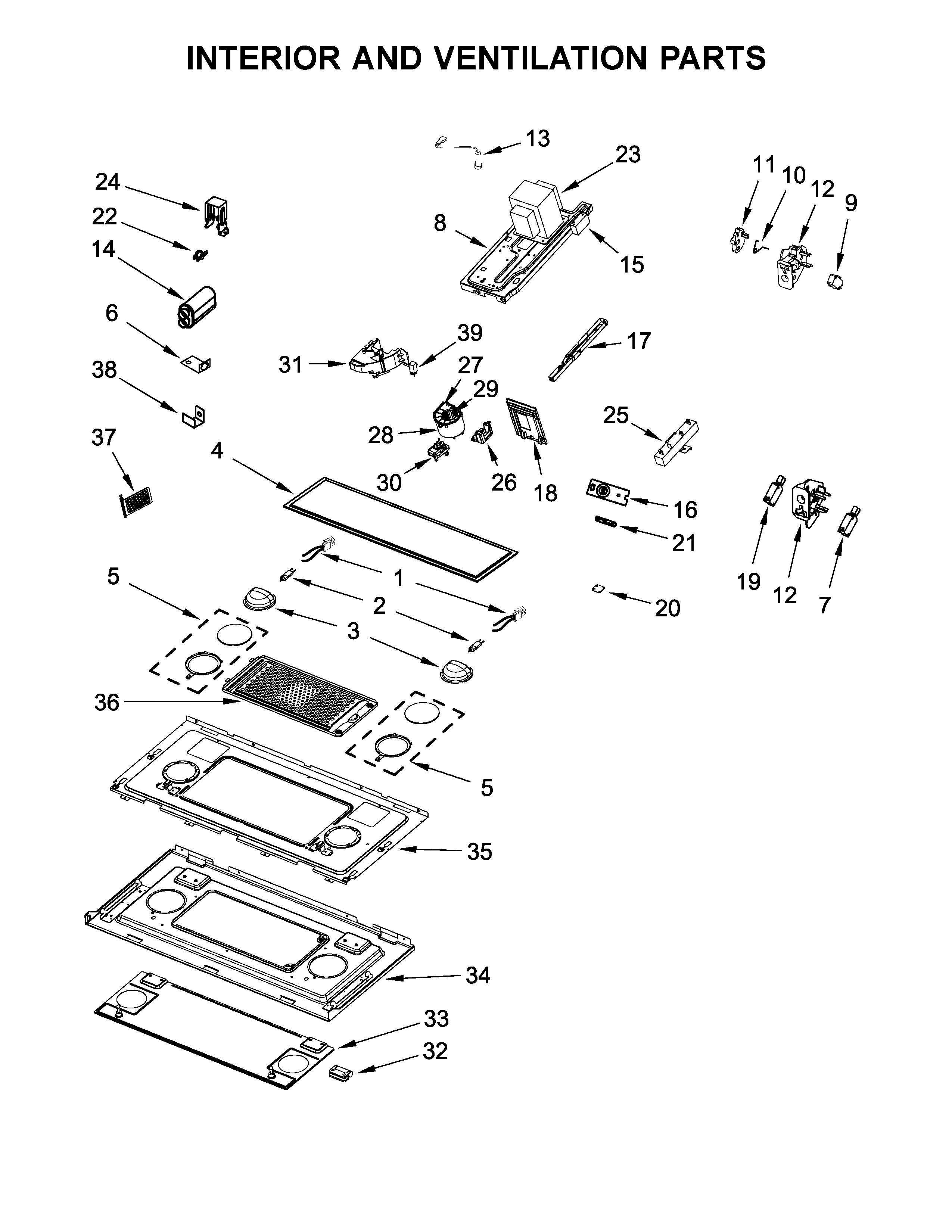 Interior and ventilation parts
