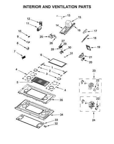 Interior and ventilation parts