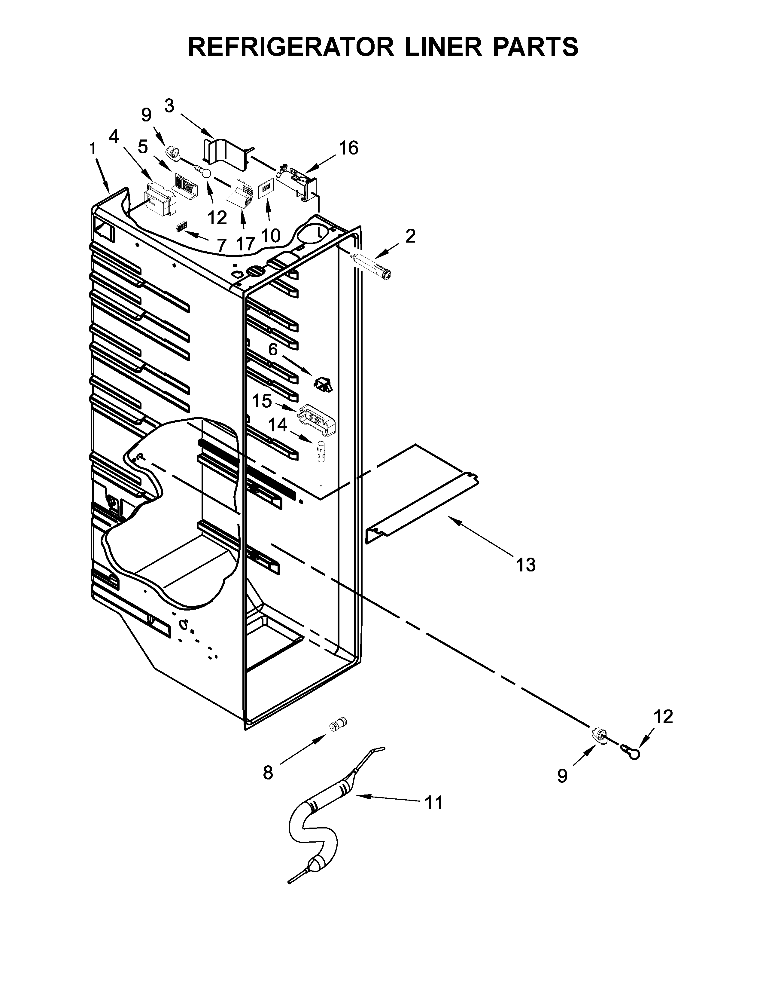 REFRIGERATOR LINER PARTS