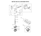 Maytag MSS26C6MFB01 motor and ice container parts diagram