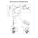 Maytag MSS26C6MFW01 motor and ice container parts diagram