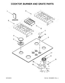 Cooktop, burner and grate parts